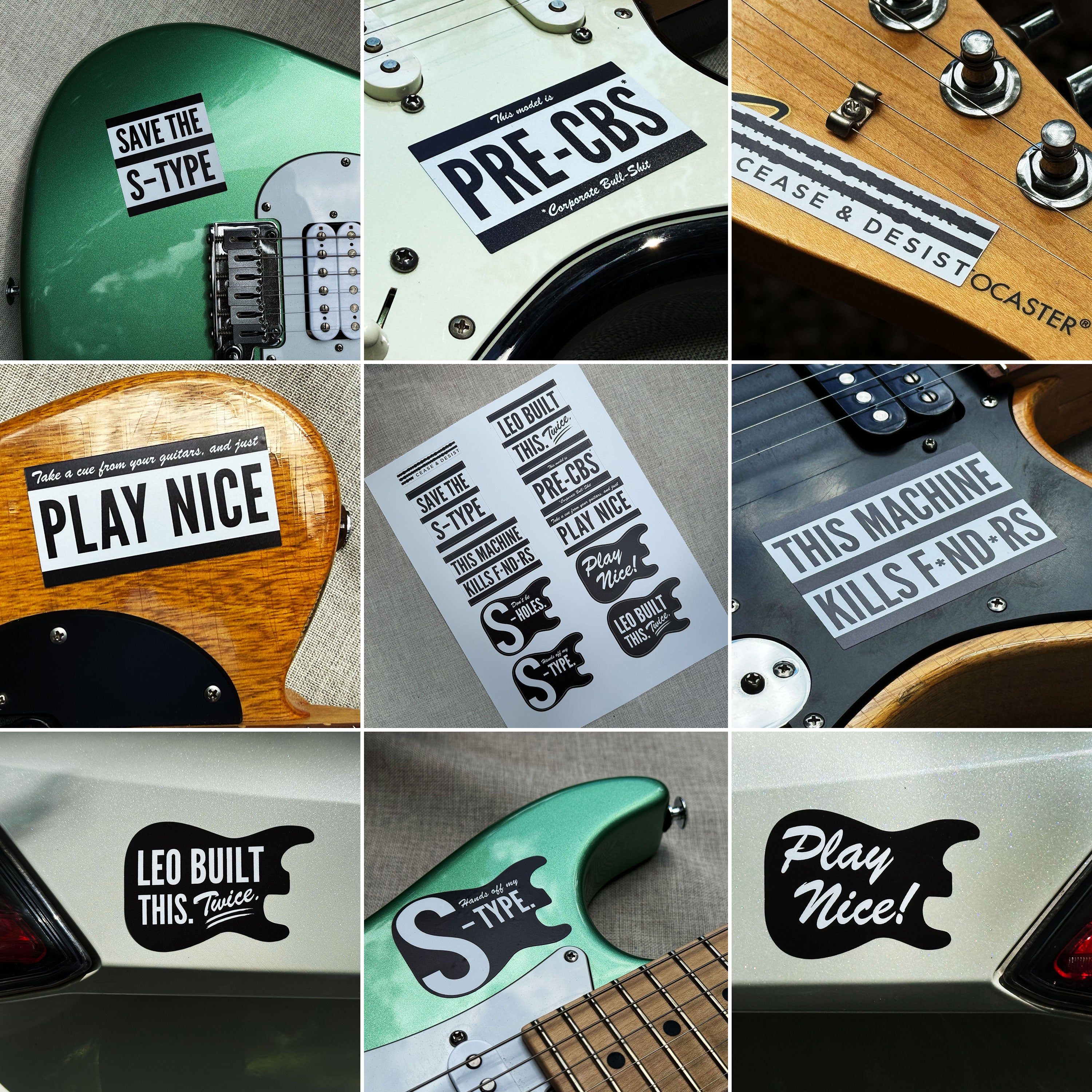 S-Type Protest Stickers (Set of 10 Designs)