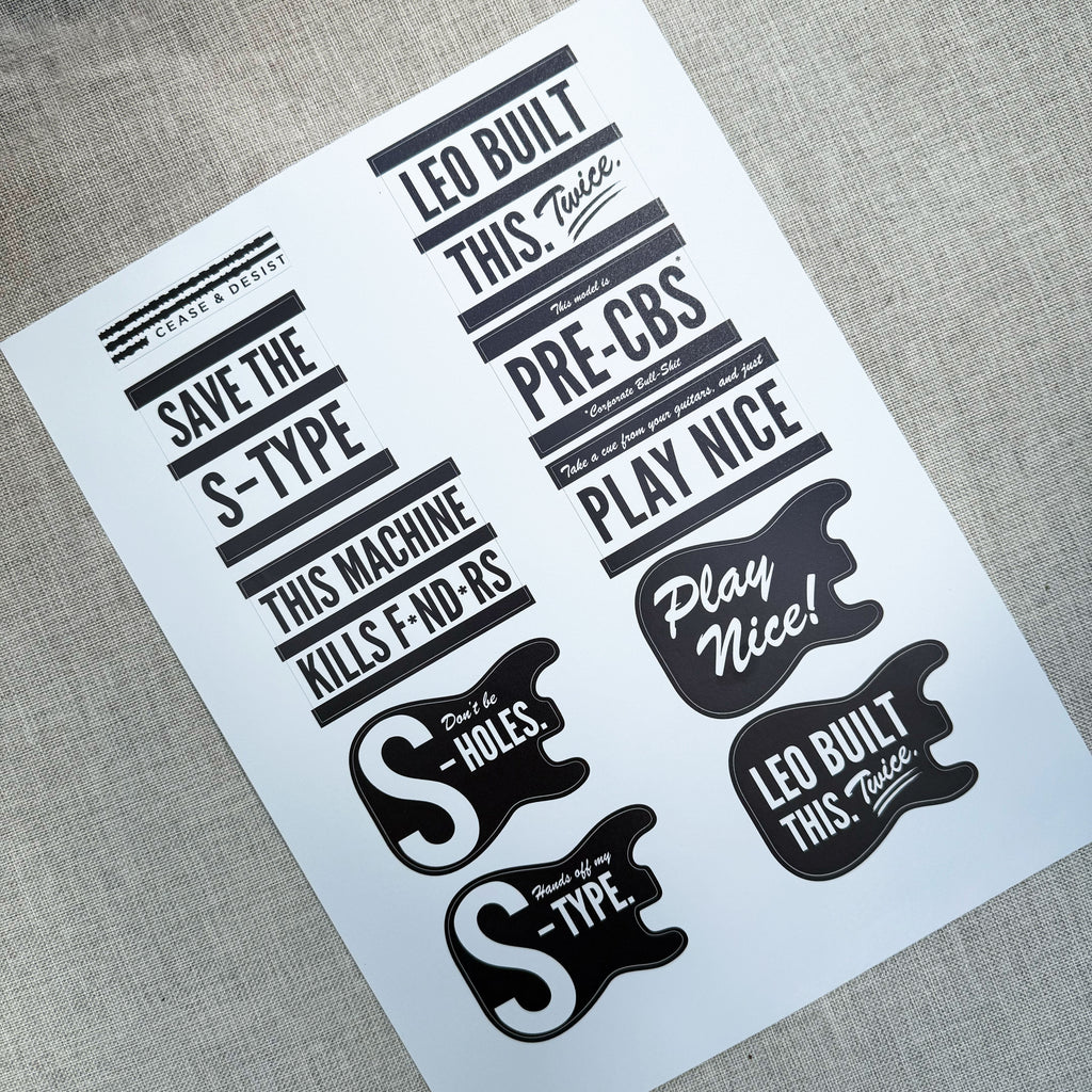 S-Type Protest Stickers (Set of 10 Designs)