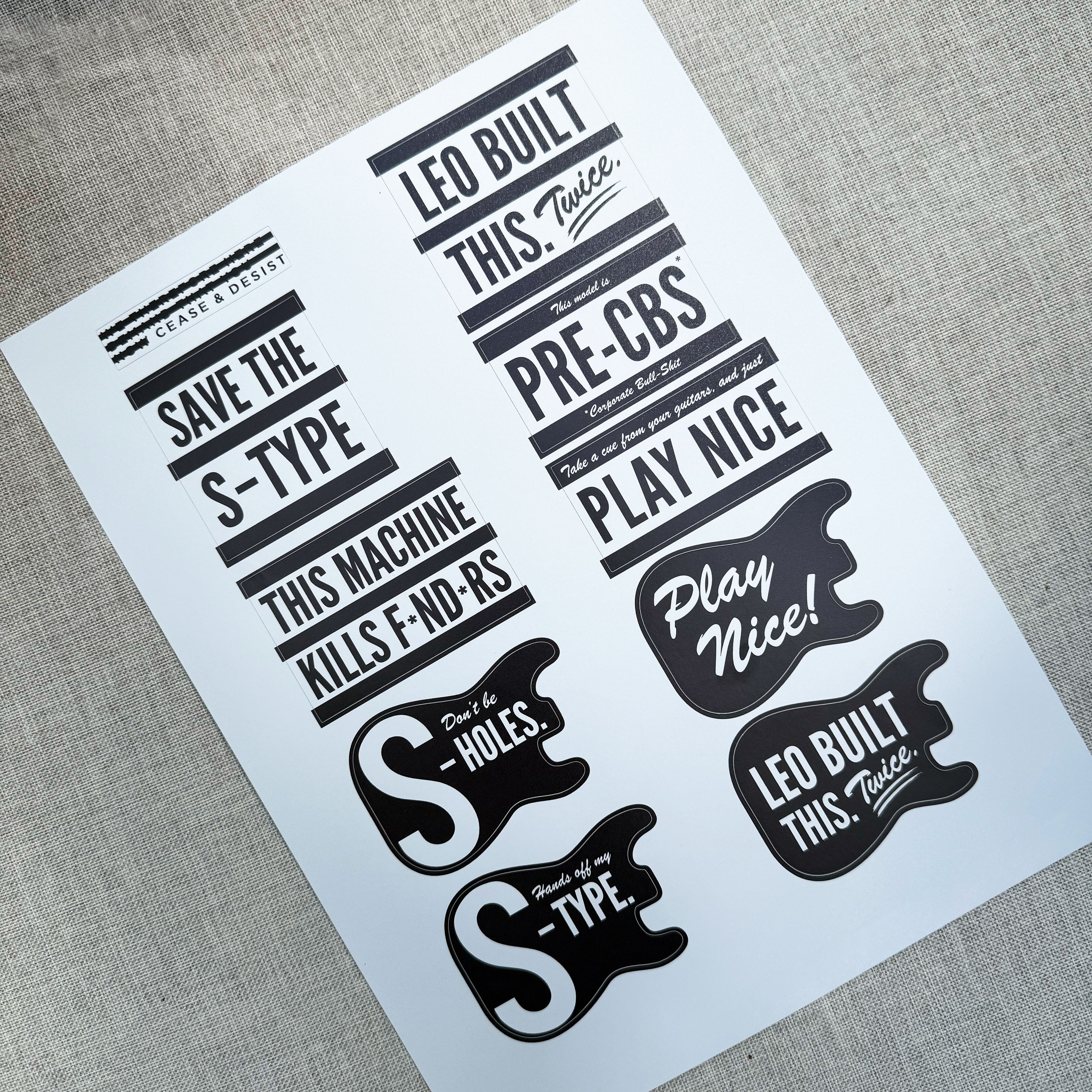 S-Type Protest Stickers (Set of 10 Designs)